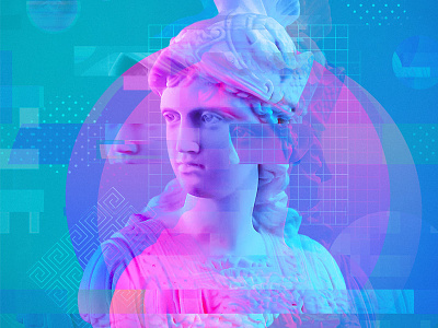 Atenea Digital chest collage digital illustration distort glitch illustration logic poster sculpture sculpture illustration sculpture poster