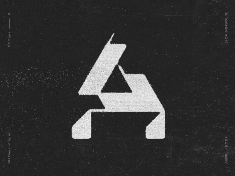 A — 36 Days of type 36daysoftype challenge grain letter a logotype monogram nicaragua shadow texture