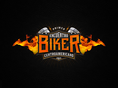 Primer Encuentro Biker badge biker branding event fire managua moto motorcycle nicaragua pistons