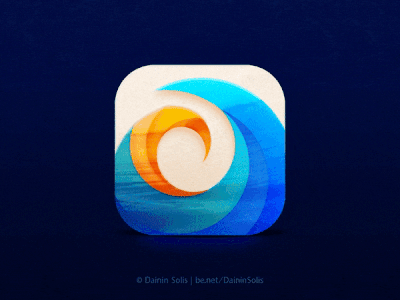 SunWave Icon animation app beach icon nicaragua sun surf water wave