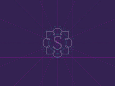 SC logo grid brand elegant flower grid identity letter logo mark monogram process s symbol