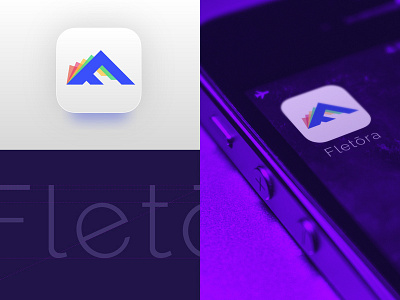 Fletora app colorful f icon layers logo logotype