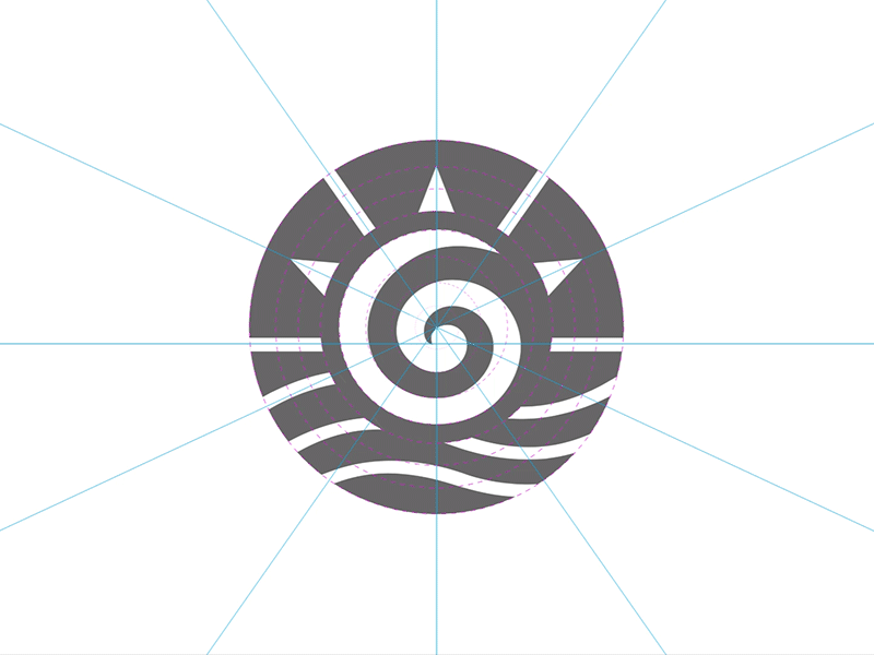 Tribal Ocean grid logo nicaragua ocean spiral stamp sun tattoo tribal wave