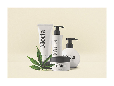 Motta Cosmetics - Packaging 420 branding cannabis cosmetic cream elegant ganja leaf luxury marijuana maryjane minimal mota nicaragua organic packaging sativa serif skincare weed