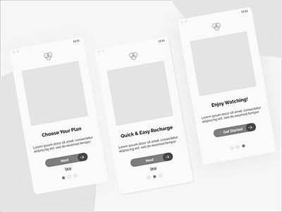 Recharge Onboarding button carousel logo mobile app design mobile design onboarding screen splash page wireframe