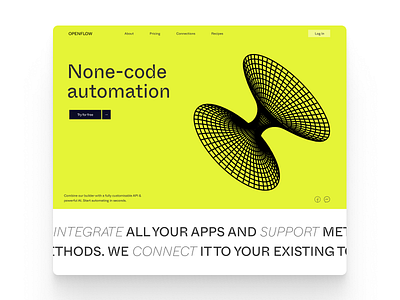 Web design concept for none-code automation app's website