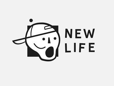 New Life shop illustration logo typography
