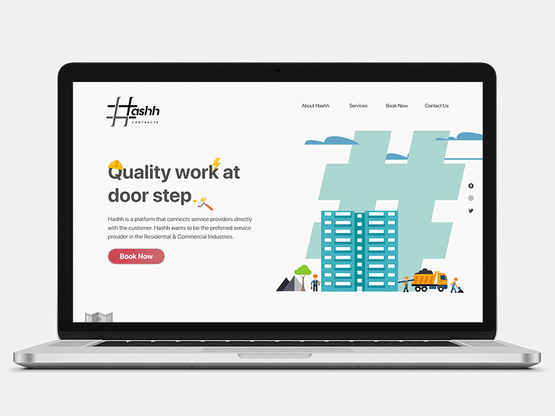 Web design for Hashh clean design flat illustration illustrator ui vector