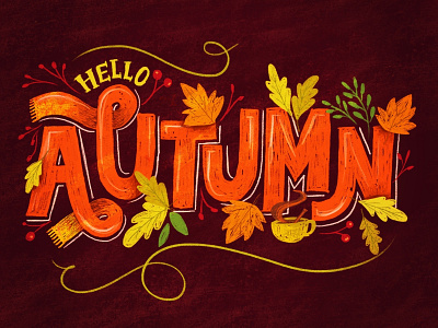 Autumn autumn graphicdesing illustration illustration design illustration digital typography uk