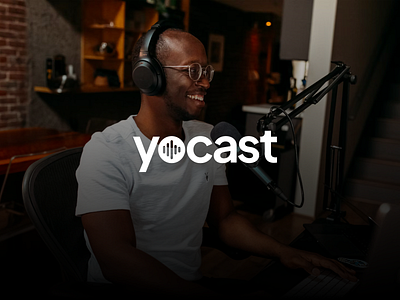 Yocast - Mobile Podcast Recording - Logo Concept 1 app audio branding design logo podcast recording streaming typography ui ux