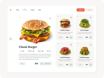 Burger burger concept design elena sinianskaya food food app olena synianska ui uiux ux web webdesign website