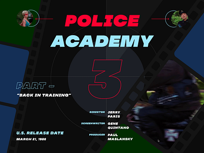 Police Academy Memories banner concept design elena sinianskaya olena synianska police police academy policeman poster ui uiux ux web webdesign website