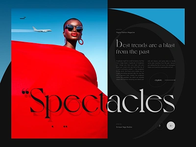 Fashion Spectacles article banner beautiful concept creative design elena sinianskaya fashion article gotoinc magazine model modeling modeling photography olena synianska ui uiux ux web webdesign