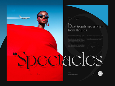 Fashion Spectacles article banner beautiful concept creative design elena sinianskaya fashion article gotoinc magazine model modeling modeling photography olena synianska ui uiux ux web webdesign