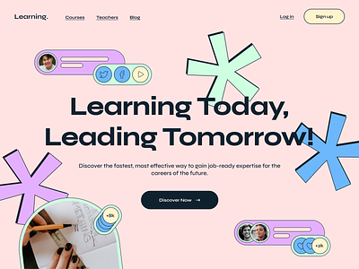 Learning banner 2d app art banner concept creative design education elena sinianskaya gotoinc olena synianska studying ui uiux ux web webdesign website