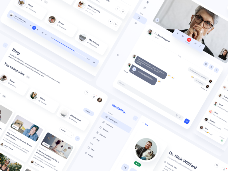 Mental health application 2d app blog calendar chat concept creative design elena sinianskaya gotoinc health mental health olena synianska psychologist ui uiux ux web web application webdesign