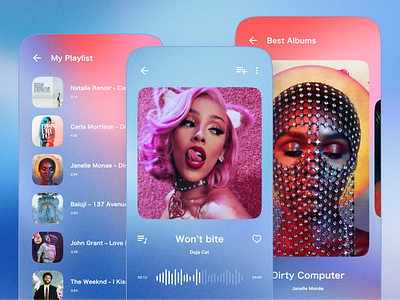 Music Player 2d clean concept creative design interface minimal mobile mobile app modern music music app music player player ui uiux ux web webdesign