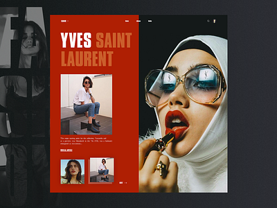 Yves Saint Laurent beautiful bright color bright colors concept design elena sinianskaya fashion fashion brand fashion design olena synianska ui uiux ux web webdesign website yves saint laurent