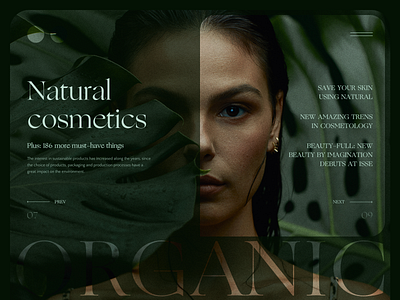 Organic banner beautiful beauty concept cosmetics design elena sinianskaya facecream fashion healthcare magazine olena synianska ui uiux ux web webdesign