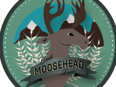 MooseHead animal beer logo moose mountains packaging project wip