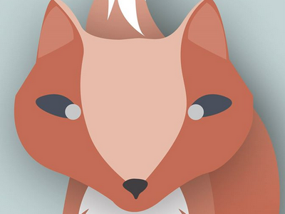 Fox Print animal forest fox teal woodland