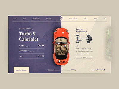 Porsche Turbo S Cabriolet adobe cabriolet car clear design design figma first design invitation porsche tipography ui ux