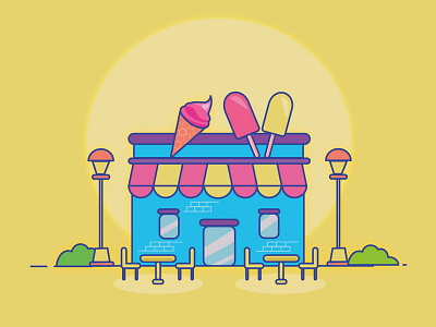 Hello Dribbble! adobe illustrator debut dribbble hello ice cream shop illustration