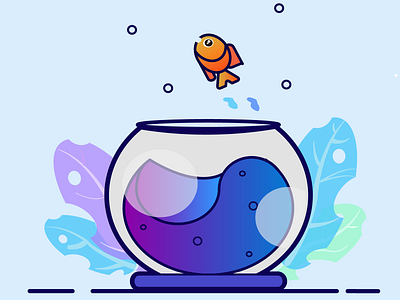 Fish Tank adobe illustrator fish bowl fish tank illustration water