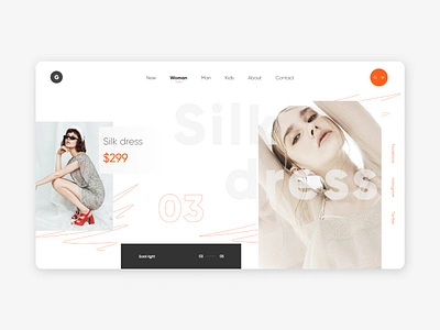 fashion silk dress clean clean ui colours concept creative design dresses fashion fashion design gallery landing page minimal model models ui ux web website