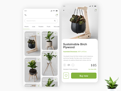 This is an app for plants clean clean ui concept design figma flowers landing page mobile mobile app mobile app design mobile ui plants ui unsplash ux