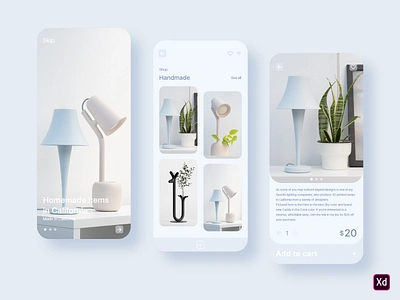 handmade items App adobe xd app app design appconcept clean concept ecommer ecommerce app handmade inspiration ios items minimalist ui ui design ux ux design