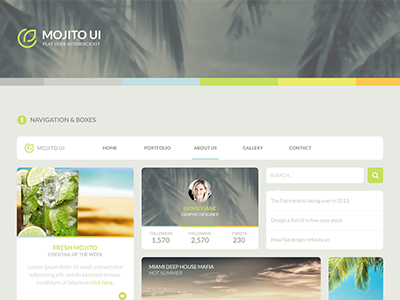 Mojito UI Kit elements flat gui interface kit psd ui ui kit web