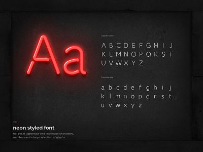 Neon Sign Kit Font - Letters