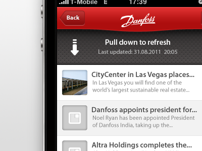 Refresh app gray gui interface iphone red ui