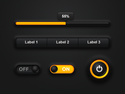 Soft Interface Black ui gui black soft interface