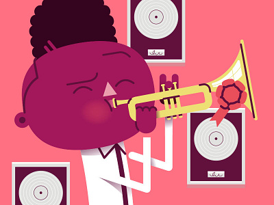 Play the Horns after effects animation character design digital art high top fade photoshop trumpet vector