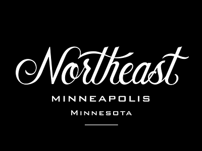 Northeast, Minneapolis ai brush script custom script handlettering lettering logotype script