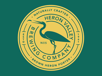 Heron Valley • Brewing Co badge badge design graphic design illustration logo vector