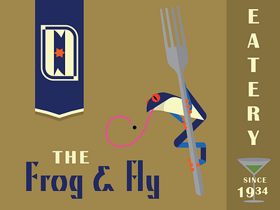 The Frog & Fly Eatery branding graphic design illustration minimal modern art modern design simple simple design vector vector art vector illustration