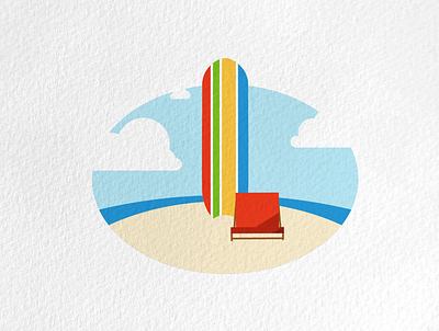 Beach Vector Series beach design illustration illustrator ocean surf board vector vector illustration