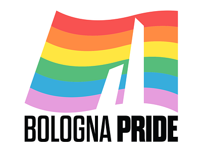 Bologna pride logo bologna flag gay pride lgbt lgbtq lgbtqia logo politics pride queer rainbow towers vector logo