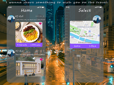 Travel&Share app design ui ux web