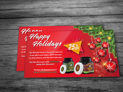 Christmas holidays Honey Ad advertising christmas christmas card christmas flyer christmas party christmas tree fiverr flyer graphic design holidays honey postcard socialmedia web banner ad