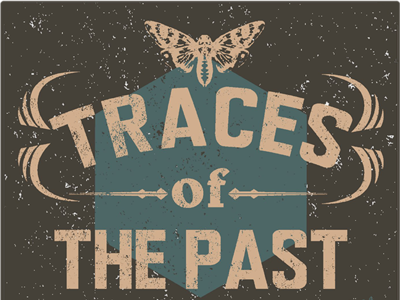 TRACE of THE PAST flat illustration typography vector