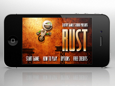 iOS game mock-up menu city game in game screen ios menu robot rust