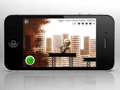 iOS game mock-up 02 city game in game screen ios robot rust