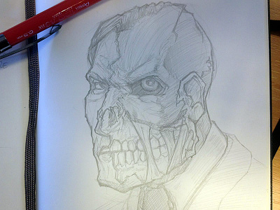 Harvey Dent / Two Face batman dc dc comics drawing harvey dent illustration pencil sketch two face
