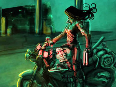 Codeword Deadman - Concept art 1 comic dystopian future illustration motorcycle painting photoshop post apocalyptic