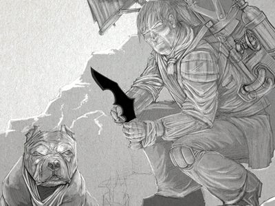 This Is Not The Wasteland WIP 3 comic dog illustration survivalist
