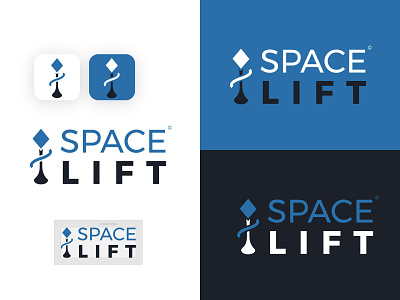 SPACE LIFT logo app branding design elevator icon lift logo logo design logomark logotype minimal space space elevator spacex typography vector